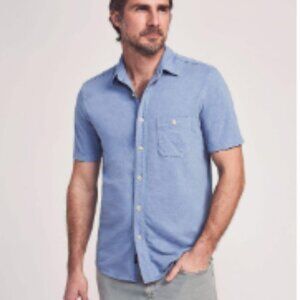 NWT - Faherty Men's - Short-Sleeve Knit Coast Shirt - Mariner Blue / M